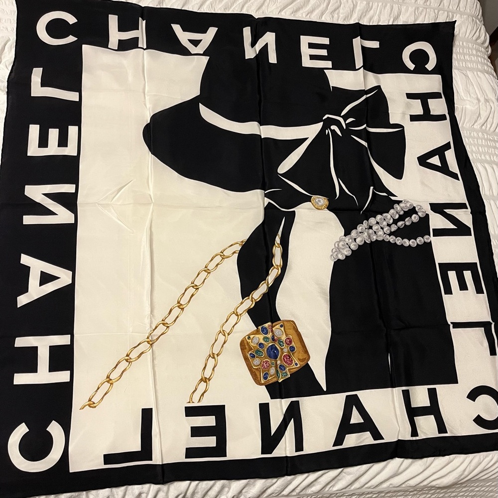 SOLD ❗️ Chanel Mademoiselle Silk Scarf. No stains or pulls.